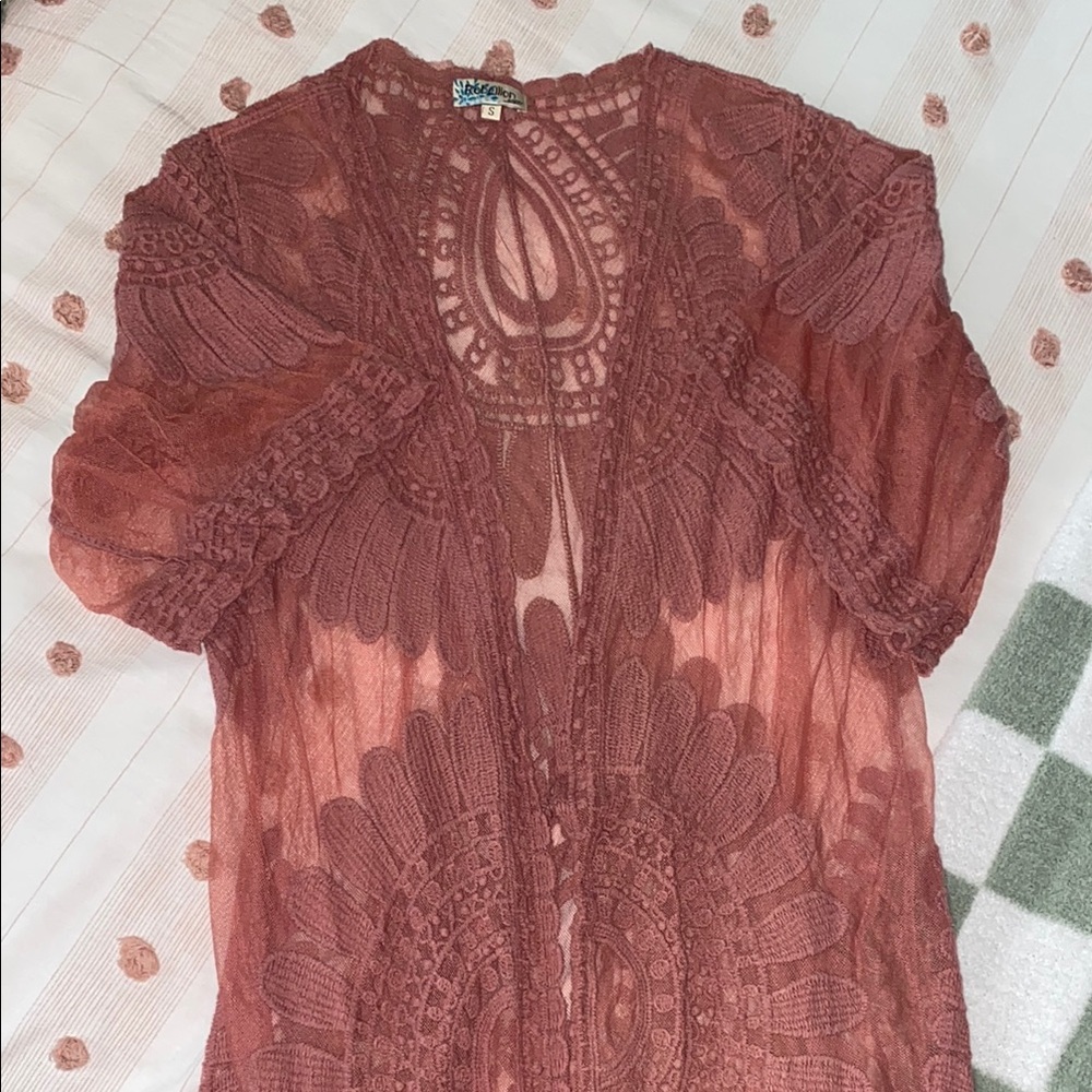 Rebellion Pink Ruffled Embellished Blouse